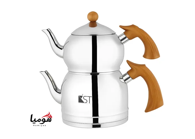 کتری و قوری لوله دار دسته طرح چوب کی اس تی 2029D