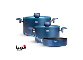 سرویس قابلمه ۵ پارچه گرانیتی تیارا آبی مدل Selin-Blue